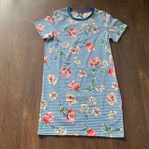 Joules striped and floral t-shirt dress